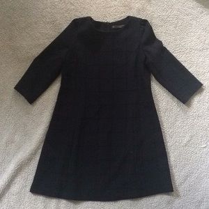 Zara Trafaluc Navy Windowpane Dress